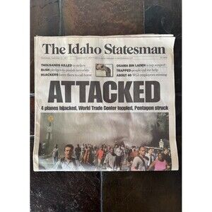 The Idaho Statesman 9/11 Terrorist Attack - September 12 and 13 Newspapers